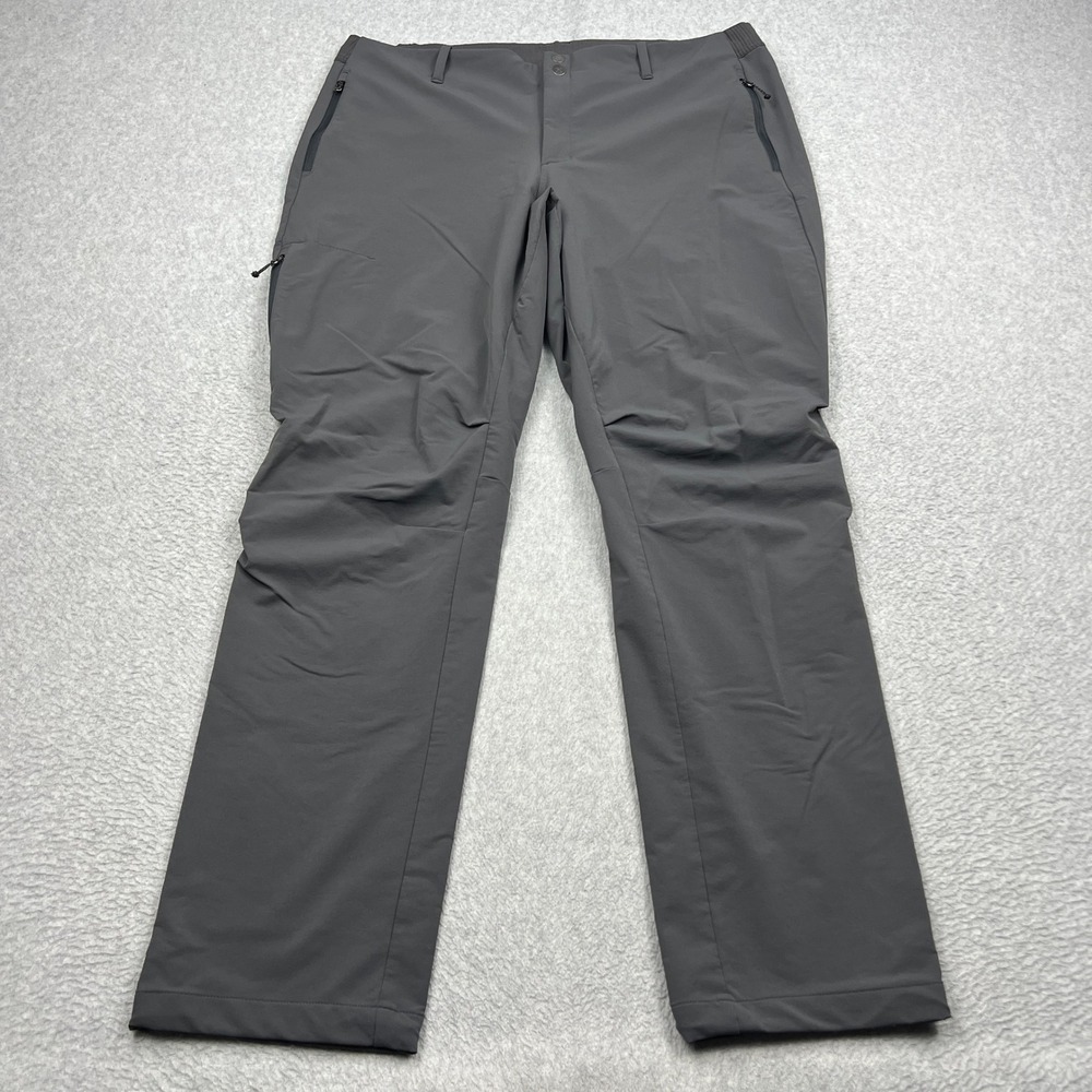 REI Co-op Trail Pants Mens 1XL Gray Hiking Outdoor Zip Pockets Articulated Knee